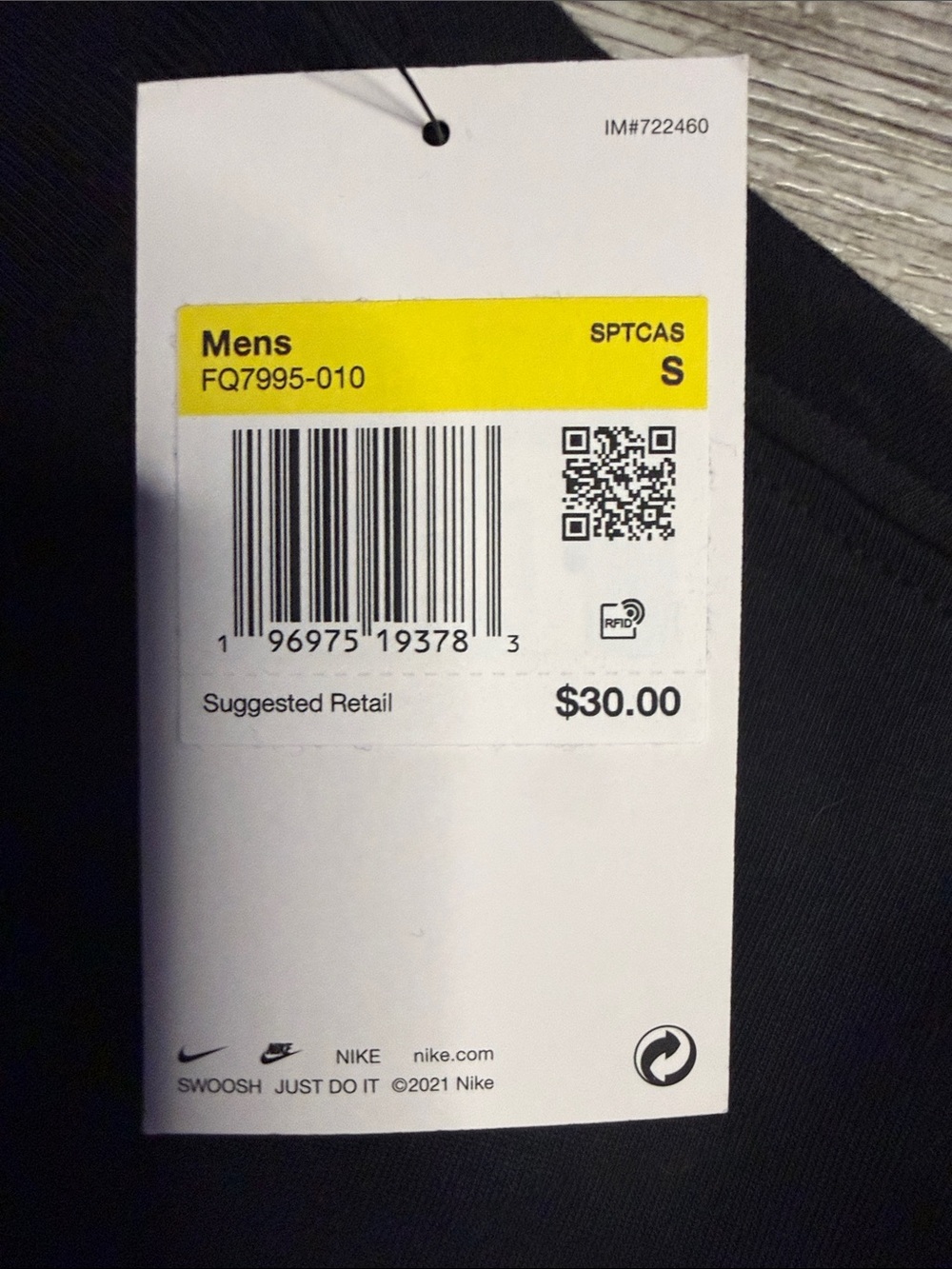 Nike Men’s Black Short Sleeve Tee with Multicolor Gradient Logo - Picture 2 of 4